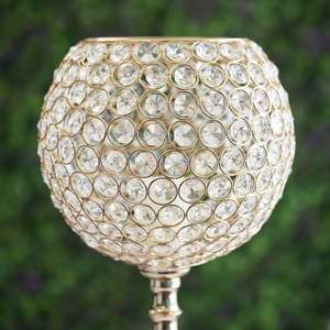 Crystal <b>Ball</b> <b>Candle</b> Stand Brass Wedding Table Centerpiece Durable Decorative Holder - Product Image 3