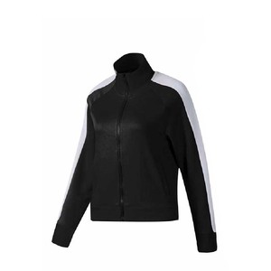 Women's <b>2</b>-<b>Piece</b> Sporty Tracksuit <b>Set</b> Full Sleeve Knitted Breathable Black With <b>White</b> Side Stripe Regular Fit All Seasons - Product Image 4