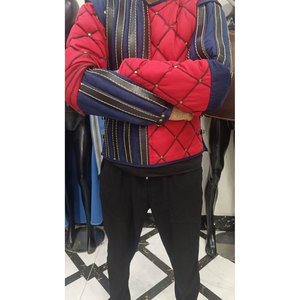 Vikings Medieval Quilted Gambeson Padded Jacket Red Blue Diamond Pattern Renaissance Reenactment Costume Cosplay - Product Image 6