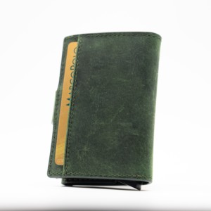 [Bargain Item] Top Quality Castello Crazy Horse Leather <b>RFID</b> Aluminum Card Case Smart <b>Wallet</b> Men's Slim 9 Colors - Product Image 2