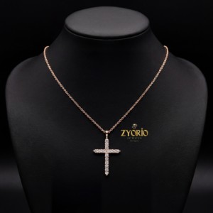 Collier pendentif classique en forme de croix de Jésus avec diamants, en argent sterling 925, lien luxueux, cadeau religieux pour fiançailles, mariage, mode quotidienne - Product Image 3