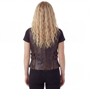 Chaleco Corto de Cuero para Mujer, Estilo Biker, Cuero Genuino, Personalizable, Precio de Fábrica OEM, Proveedor Mayorista - Product Image 5