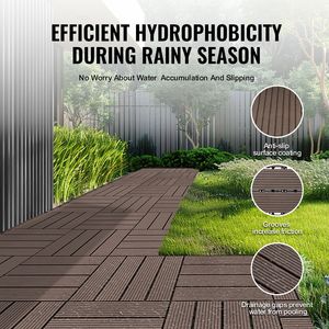 10 Pack Interlocking Deck Tiles 12"x12" <b>Plastic</b> Wood 10 Sq. ft Waterproof Outdoor <b>Flooring</b> All Weather Patio Floor Decking for - Product Image 4