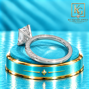 Anillo de Compromiso con Diamante Cultivado en Laboratorio, Corte Esmeralda Refinado, Claridad VVS, Halo Oculto, para Mujer, Certificado IGI, Joyería Fina - Product Image 2