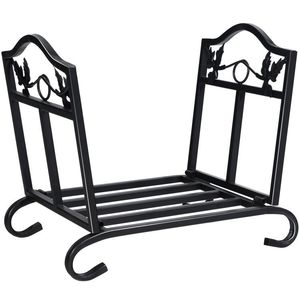 Steel Foldable Firewood <b>Log</b> Rack Convenient Wood Storage <b>Holder</b> for Fireplaces Home Accessories - Product Image 3