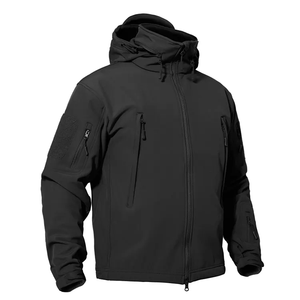 Men's <b>Slim</b> <b>Fit</b> Lightweight Softshell Winter <b>Jacket</b> Woolen Spandex Hoodie Collar Custom Logo Pocket Decoration Spring - Product Image 3