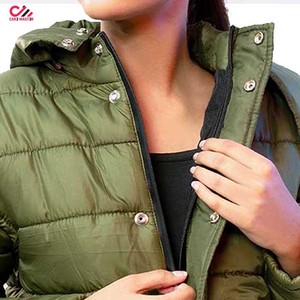 Chaqueta acolchada para mujer, abrigos con capucha, abrigos holgados de invierno para mujer, abrigos verdes de plumón, ropa exterior cálida para mujer, relleno de poliéster, longitud regular - Product Image 6