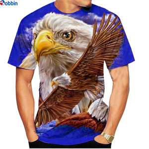 T-shirt pour homme à sublimation, imprimé aigle violet, manches courtes, col rond, coupe décontractée, polyester respirant, tricoté, impression photo - Product Image 4