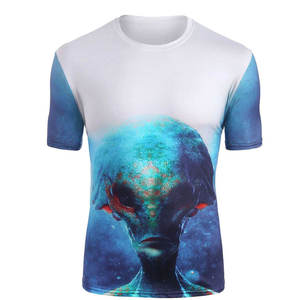 เสื้อยืดผู้ชายคุณภาพสูง คอกลม แขนสั้น แห้งเร็ว พิมพ์ลายแบบซับลิเมชั่น สวมใส่สบาย ทรงปกติ ผ้าถัก สีพื้น - Product Image 1