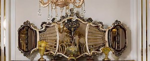 Royal Luxury Solid Teak Wood Console Table Matching <b>Wall</b> <b>Mirror</b> Gold Carved Sideboard Cabinet Living Room Furniture <b>Set</b> - Product Image 3