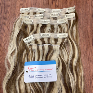 Extensiones de Cabello Humano Vietnamita de Alta Calidad, Clip en, Ondulado Natural, Color Piano Mixto, Proveedor Principal, Listo para Enviar - Product Image 1