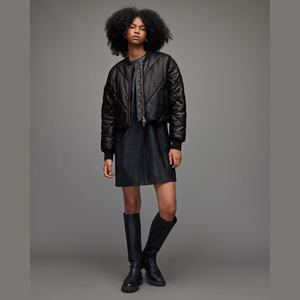 Chaqueta de Motocicleta de Cuero Genuino Ecológica para Mujer, Impermeable, Estilo Invernal, Reversible, con Forro de Seda - Product Image 3