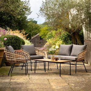 Ensemble de jardin d'extérieur, canapé en corde tressée à la main, table basse, mobilier de patio, sièges modernes pour cour - Product Image 1