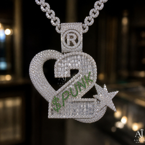 PunkCustom 925 Silver Moissanite Cross Pendant <b>Iced</b> <b>Out</b> Hip Hop Charm <b>Chains</b> Necklace Rhodium Plated Letter Number Star Jewelry - Product Image 3
