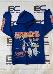 Sweat à capuche personnalisé en coton 100% avec strass, impression DTG personnalisée, streetwear, sweat à capuche zippé - Product Image 1