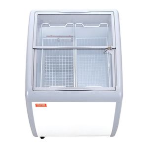Congelatore Espositore Mobile per Gelato da 5,4 Cu.ft con Vetrina Superiore in Vetro per Ristoranti - Frigorifero Commerciale per Gelati - Product Image 1