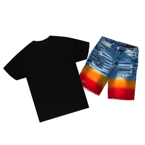 Conjunto de Camiseta y Pantalones Cortos para Hombre, Manga Corta, Ropa Deportiva Informal de Verano, Conjunto de Dos Piezas para Entrenamiento, Personalizado, OEM, Venta al Por Mayor - Product Image 1