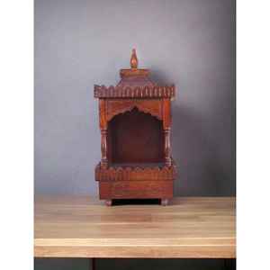 Mandir de madera hecho a mano para el hogar, hermoso letrero de pared de madera para decoración del hogar - Product Image 4