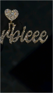 Colgante de plata 925 con letras personalizadas y moissanita, estilo hip-hop, para unisex. - Product Image 3