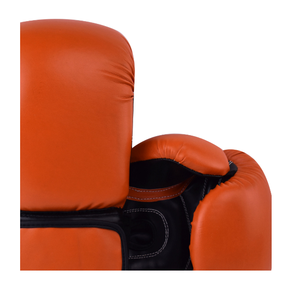 Gants de boxe en cuir à lacets orange et noir pour adultes, équipement d'entraînement complet pour la boxe - Product Image 3