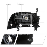 Schwarze Scheinwerfer für 1997-2004 Dodge Dakota Durango 1PC Style Lampen Links+Rechts