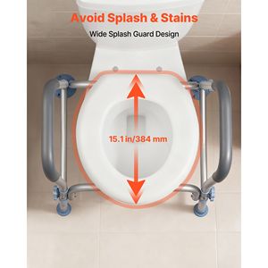 Attrezzatura di Sicurezza per Bagno, Supporto per Sedile WC con Capacità di Carico 300 Libbre, Altezza Regolabile e Maniglie Allargate - Product Image 6