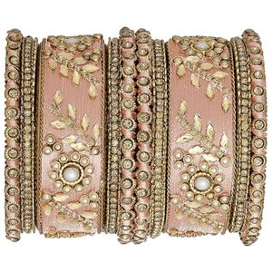 Trendy Handmade Silk Thread Kundan & Stone Studded Chuda Bangles Set <b>Gift</b> for Women Wedding Bangles - Product Image 4