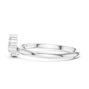 Anillo de Plata 925 con Moissanita para Mujer, Diseño Floral, Corte Brillante Redondo, Engaste de Garras, Anillo de Compromiso Romántico con Tres Piedras - Product Image 2