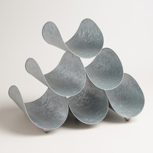 Présentoir à vin moderne en bois de pin naturel et acier, design classique, avec poignée pour rangement et présentation en cuisine - Product Image 3