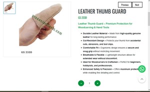 Leather Thumb Guard <b>Protective</b> Finger <b>Shield</b> Durable Genuine Leather Safety for Jewelry Making Tools | Item No GS-233D - Product Image 3