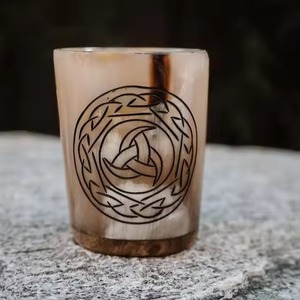 Taza de Cuerno de Búfalo Ecológica Personalizada, Hecha a Mano, Pulida, con Parte Superior Corta, para Beber, Decoración de Bodas, Regalo, Dios, Gracia - Product Image 4