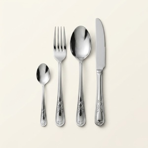 Juego de cubiertos de acero inoxidable chapado en oro de lujo con elegantes cubiertos pulidos a espejo de primera calidad para bodas, hoteles y restaurantes. - Product Image 6