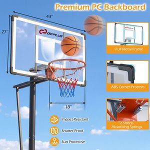 Canestro da Basket Portatile da 3 Metri per Adulti, Attrezzatura per Campo Esterno - Product Image 5