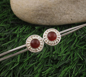 Pendientes de Jade Rojo Natural, Plata de Ley 925, Gota de Agua Rosada, Joyería de Piedras Preciosas Hecha a Mano para Mujer, Venta al por Mayor para Fiestas - Product Image 2