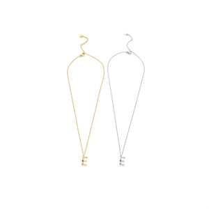 Collana con Ciondolo a Forma di Lettera E in Diamanti, Acciaio Inossidabile Placcato Oro 18K, Gioielli Minimalisti da Donna - Product Image 2