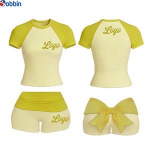 Conjuntos Deportivos Personalizados para Mujer, Ropa Informal, Diseño con Lazo, Top de Manga Corta, Conjunto de Verano en Tendencia, Superventas - Product Image 3