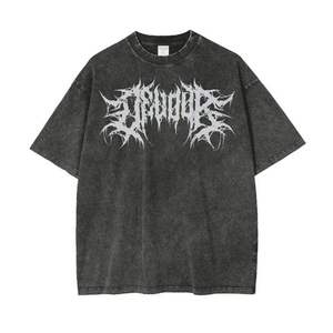 Camiseta Negra Extra Grande para Hombre Five B con Estampado de Guerrero Naranja, Estilo Urbano, Manga Corta, Cuello Redondo, Jersey de Algodón - Product Image 4
