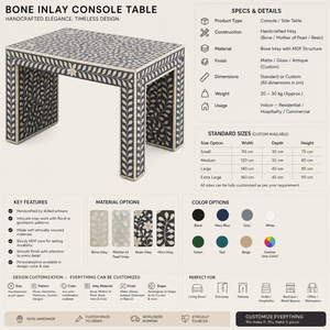 Modern Inlay Console <b>Table</b> Decorative Entryway Accent Desk Wooden Console for Living Room Apartment Hotel - Product Image 5