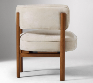 Sillón Moderno Tapizado para Sala de Estar, Sillón de Madera con Estructura de Madera Maciza, Asiento para Interiores del Hogar - Product Image 4