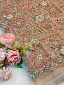 Wholesale Custom Net Embroidery <b>Polyester</b> <b>Fabric</b> Lightweight Sheer Mesh for Bridal Wear Fashion Dress and Home Decoration - Product Image 2