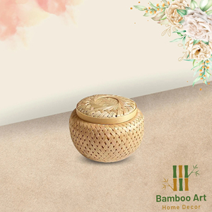 Handmade <b>Bamboo</b> Double Layer Storage Basket with Lid Eco Friendly Woven Organizer Box Natural <b>Bamboo</b> Storage <b>Container</b> OEM - Product Image 3