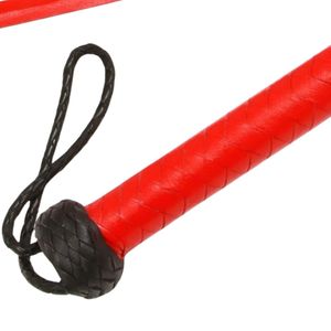<b>Leather</b> Whip Red with Black Handle and Braided Loop - Product Image 1