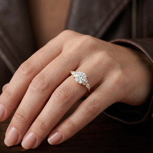 แหวนเพชรทรงกลมเจียระไนแบบบริลเลียนท์ ทองคำแท้ 14K ยี่ห้อ Aries Jewel Trendy ได้รับการรับรองจาก IGI เหมาะสำหรับผู้หญิง สวมใส่ในโอกาสหมั้นและงานแต่งงาน - Product Image 2