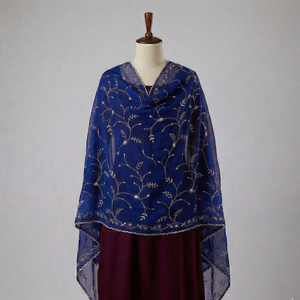 Hijab de Chifón Africano en 12 Colores al por Mayor |   Pañuelo Maxi y Chal Musulmán Bordado con Pedrería Floral, Transpirable, para Uso Diario - Product Image 3