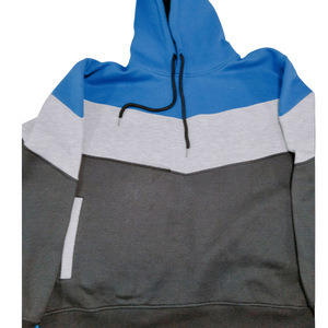 Pull à capuche d'hiver en polaire 100% coton respirant, coupe ample, manches longues, épais, pour homme, avec logo personnalisé contrastant et poche rayée - Product Image 1