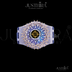 Reloj de lujo JUSTHIRA con diseño de mandala y detalles en azul para mujer - Product Image 2