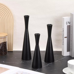<b>Black</b> Iron <b>Candlestick</b> <b>Holder</b> Set of 3 Tapered Design Home Decoration Durable Metal Candle <b>Holders</b> - Product Image 3