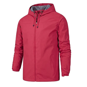 Veste coupe-vent en toile imperméable et veste de fraternité à col montant avec logo frontal, style urbain très tendance - Product Image 1