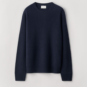 Pull en cachemire tricoté sur mesure pour homme, col rond, tricot côtelé, décontracté - Product Image 5