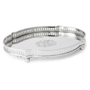 Modern <b>Black</b> Metal Organizer Tray for Office and Home StoragePremium <b>Black</b> Matte Contemporary Plant Pattern Ceramic Serving Tray - Product Image 1